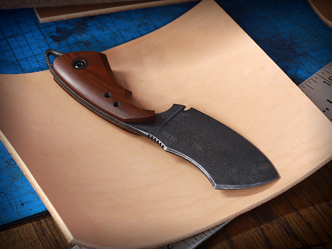 prepping leather for cleaver sheath