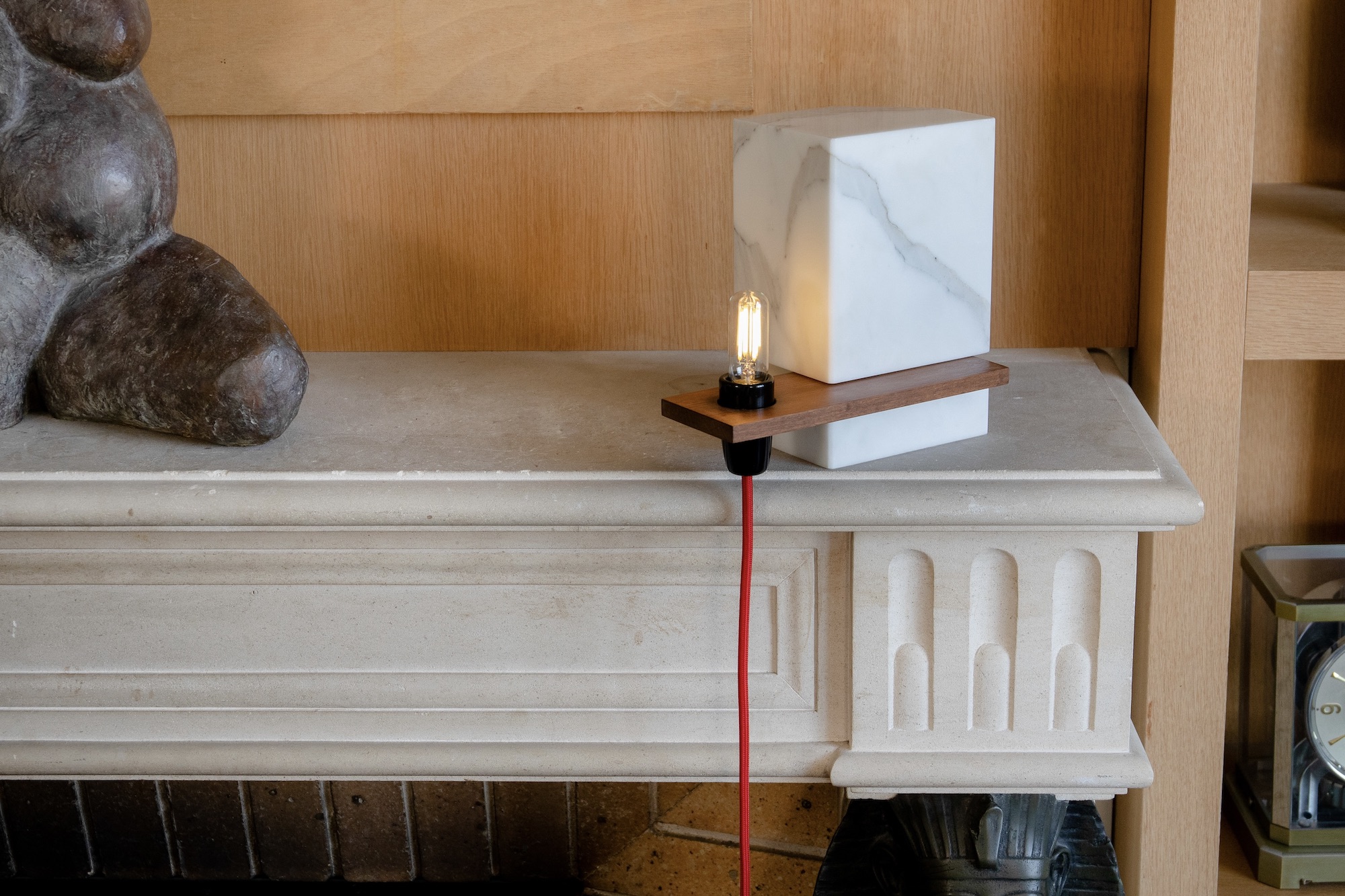 lampe une p&r arnaud pohl pr marbre carrare bois variable salon chambre bureau