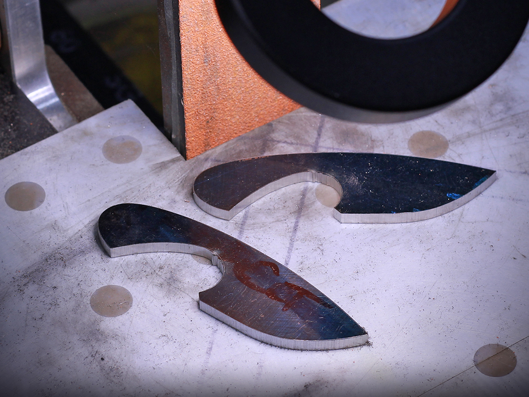 Rough grinding the blade profile