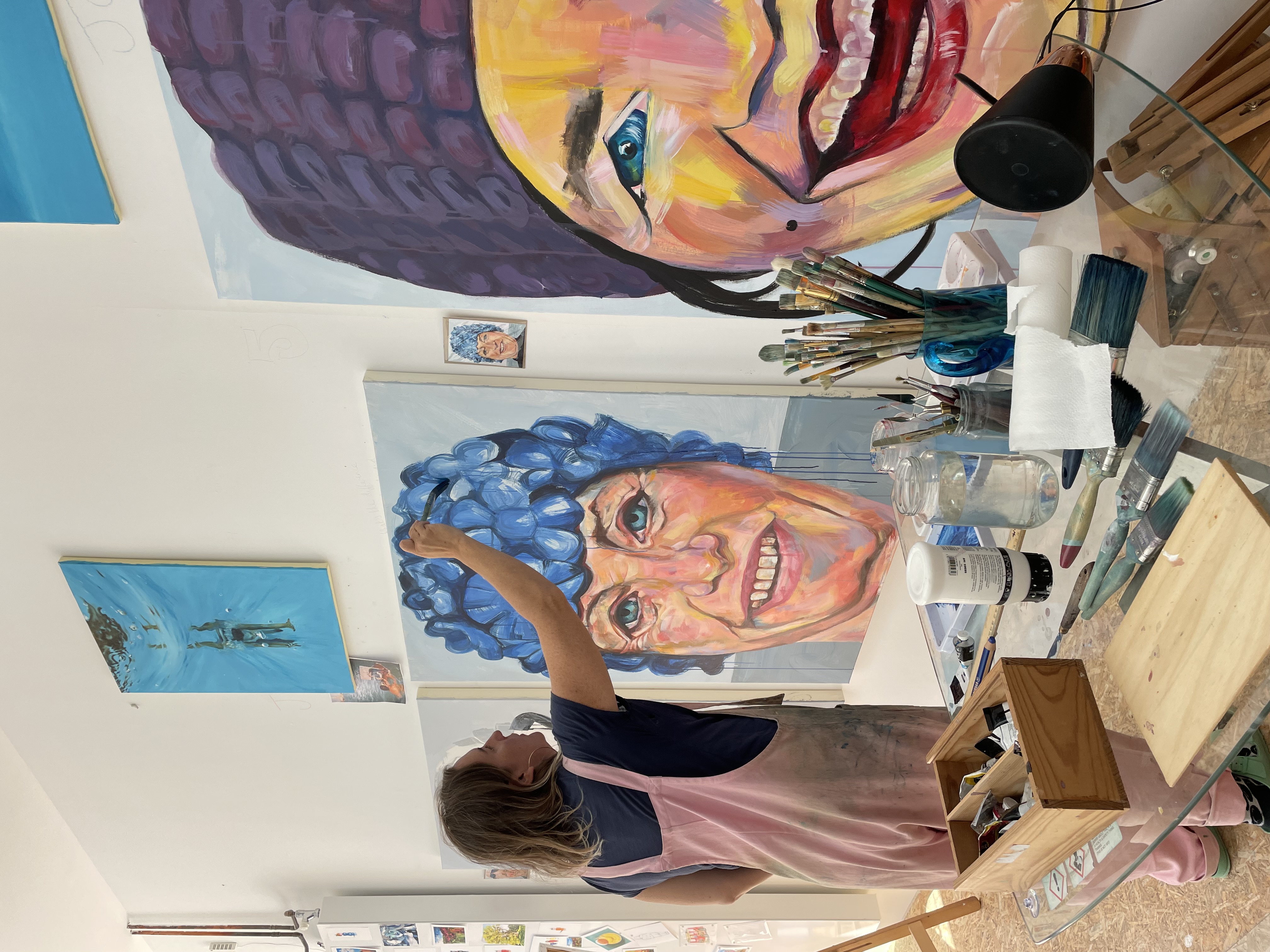 Zoe Painting In Studio