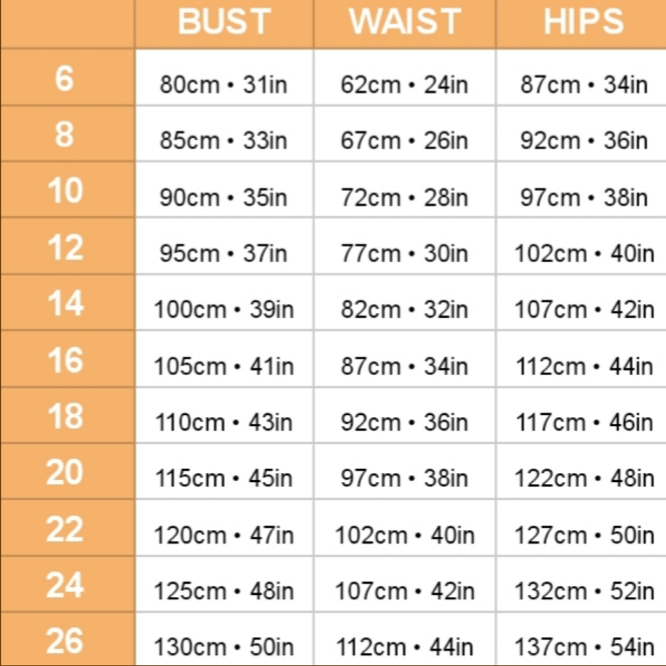 Sizechart