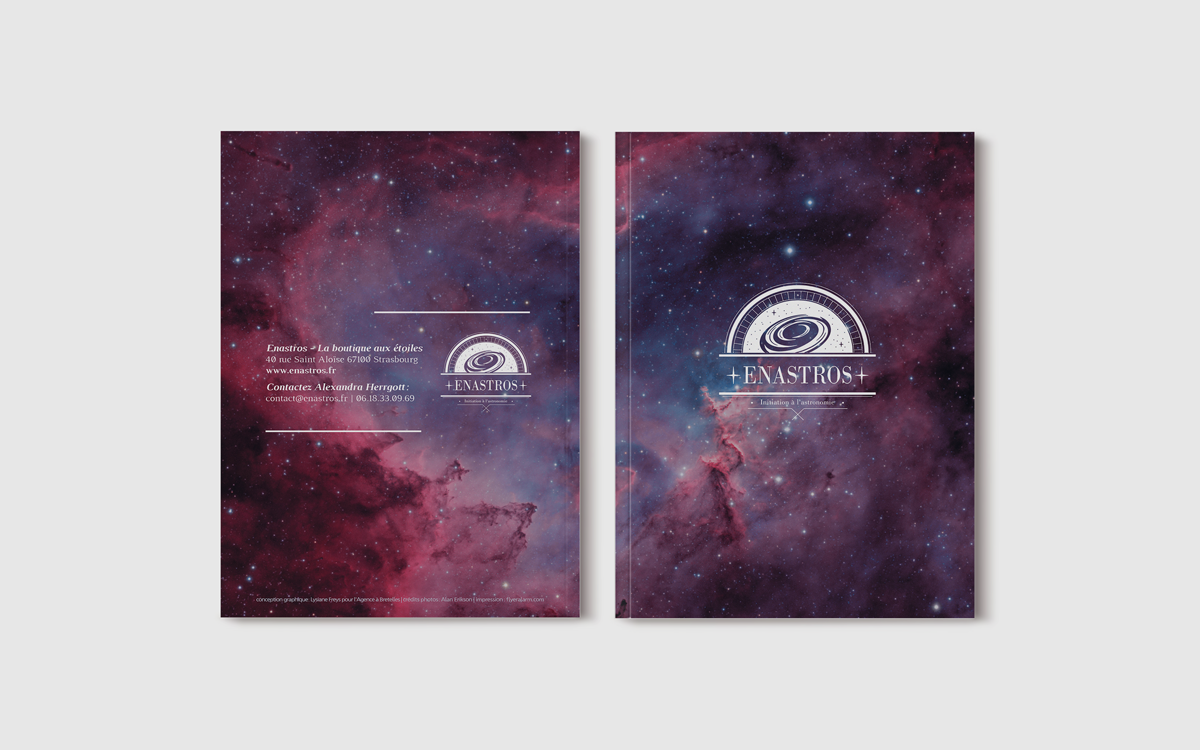 Création d'une brochure illustrée pour une boutique d'astronomie à destination des amateurs
