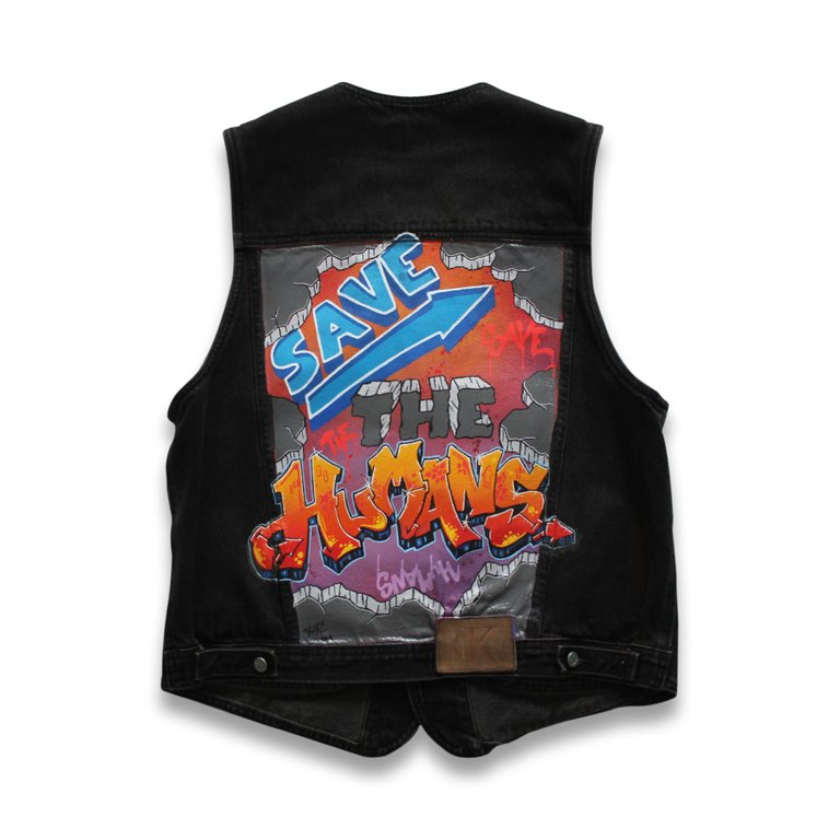 SAVE THE HUMANS GRAFITI VEST by BUBZILLA 2018