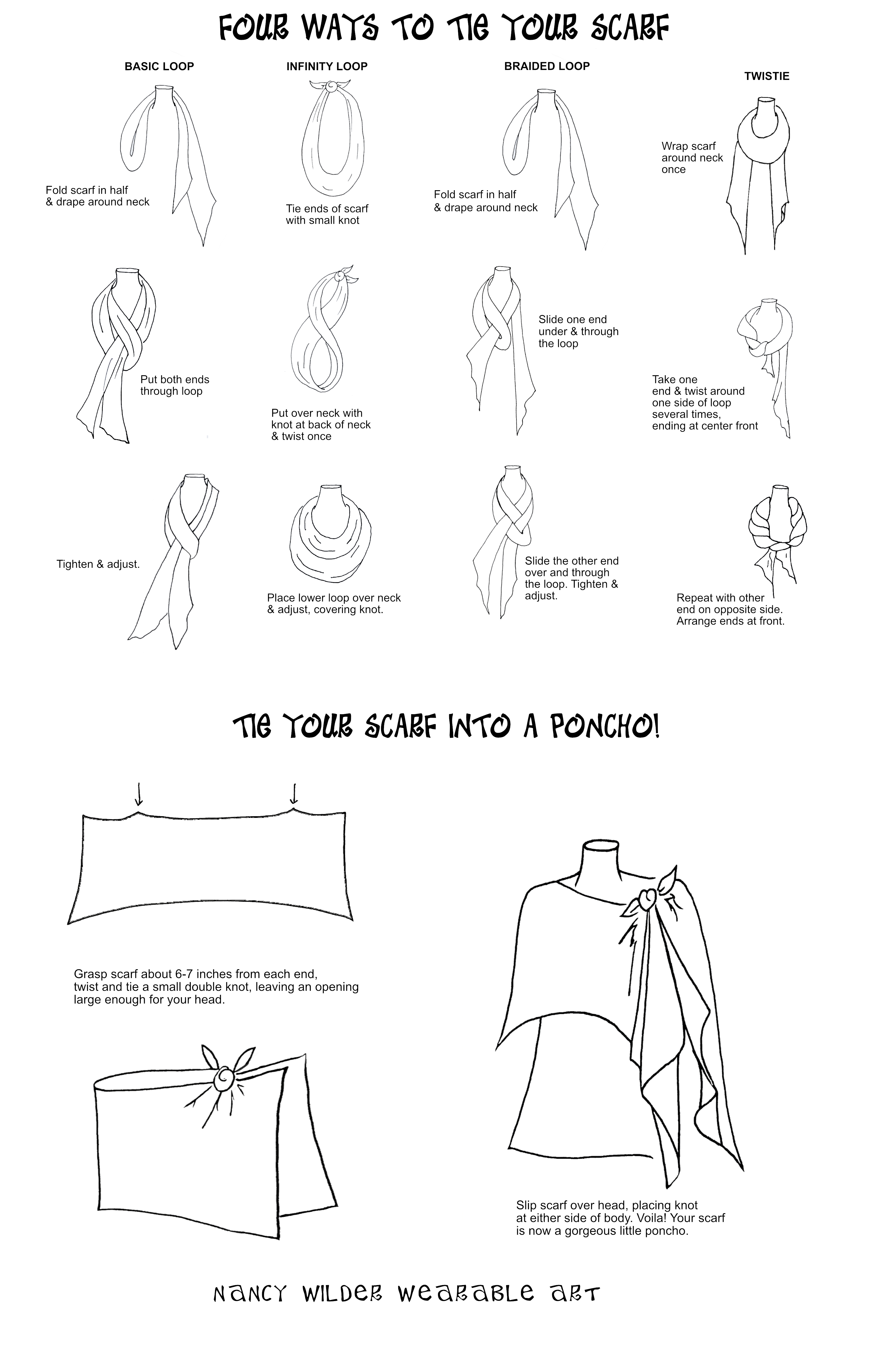 How to tie a scarf!  Nancy Wilder Wearable Art