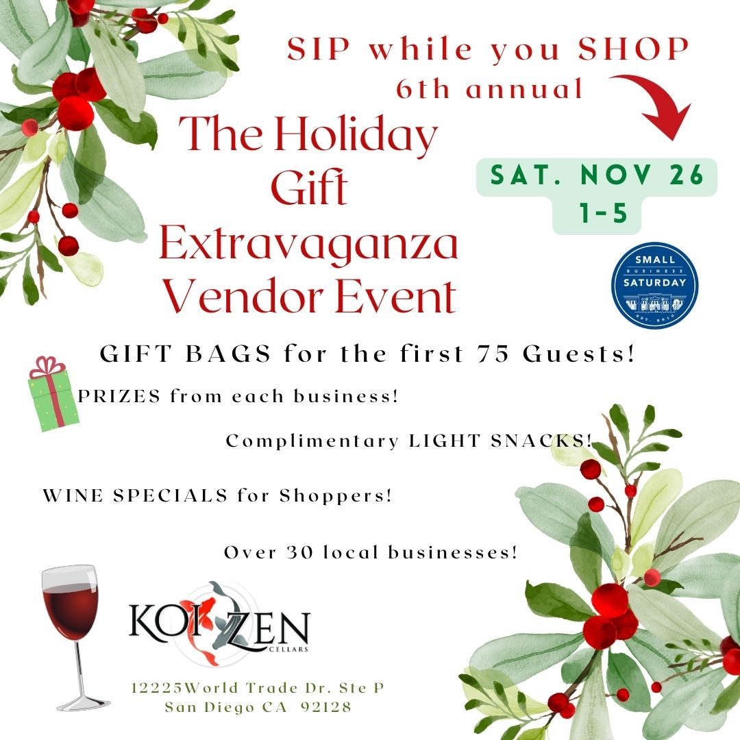 Koi Zen holiday extravaganza flyer Nov 26, 2022