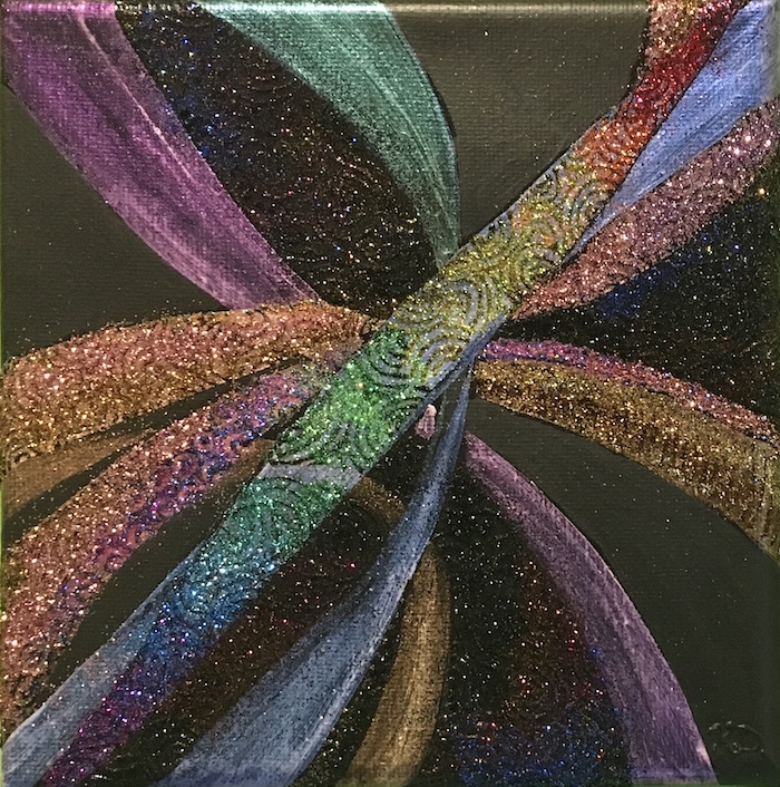 Rainbow Connections II henna painting by Katy DeBra
