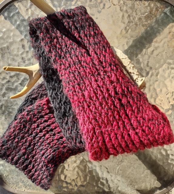 Cranberry/Black Infinity Scarf