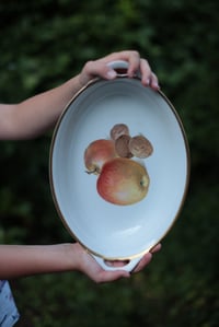 Image 1 of Schale, mit Goldrand und Obst-Bemalung