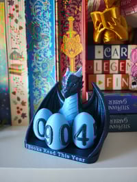Image 3 of Contador de libros Dragón Guardián Azul Purpurina
