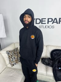 Image 2 of unisex beach club hoodie - black