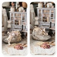 Image 3 of Handmade White Vintage Boot Pin Cushion 