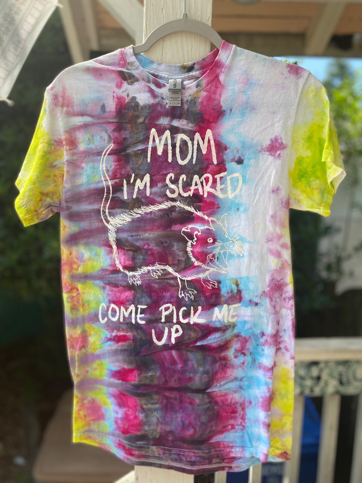 Image of SMALL 1 Mom I'm Scared Come Pick Me Up Tie Dye Shirt