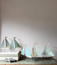 Image 1 of Wire boat & map sculptures