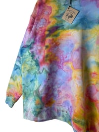 Image 6 of L Unisex Ring Spun Cotton Blend Crew Sweatshirt in Candy Watercolor Ice Dye