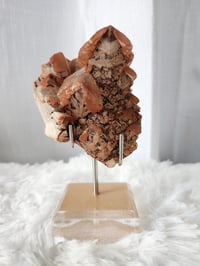 Image 1 of 1.1lb Chocolate Pagoda Calcite Crystal Specimen with Custom Stand