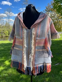 Image 2 of Large Short Sleeve Tapestry Zip-up