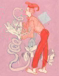 Image 1 of Purple Petal Pretty Snake - Print