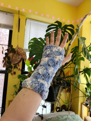 cloud fleece shell stitch arm warmers