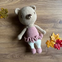 Image 1 of Crochet pink ballerina bear doll