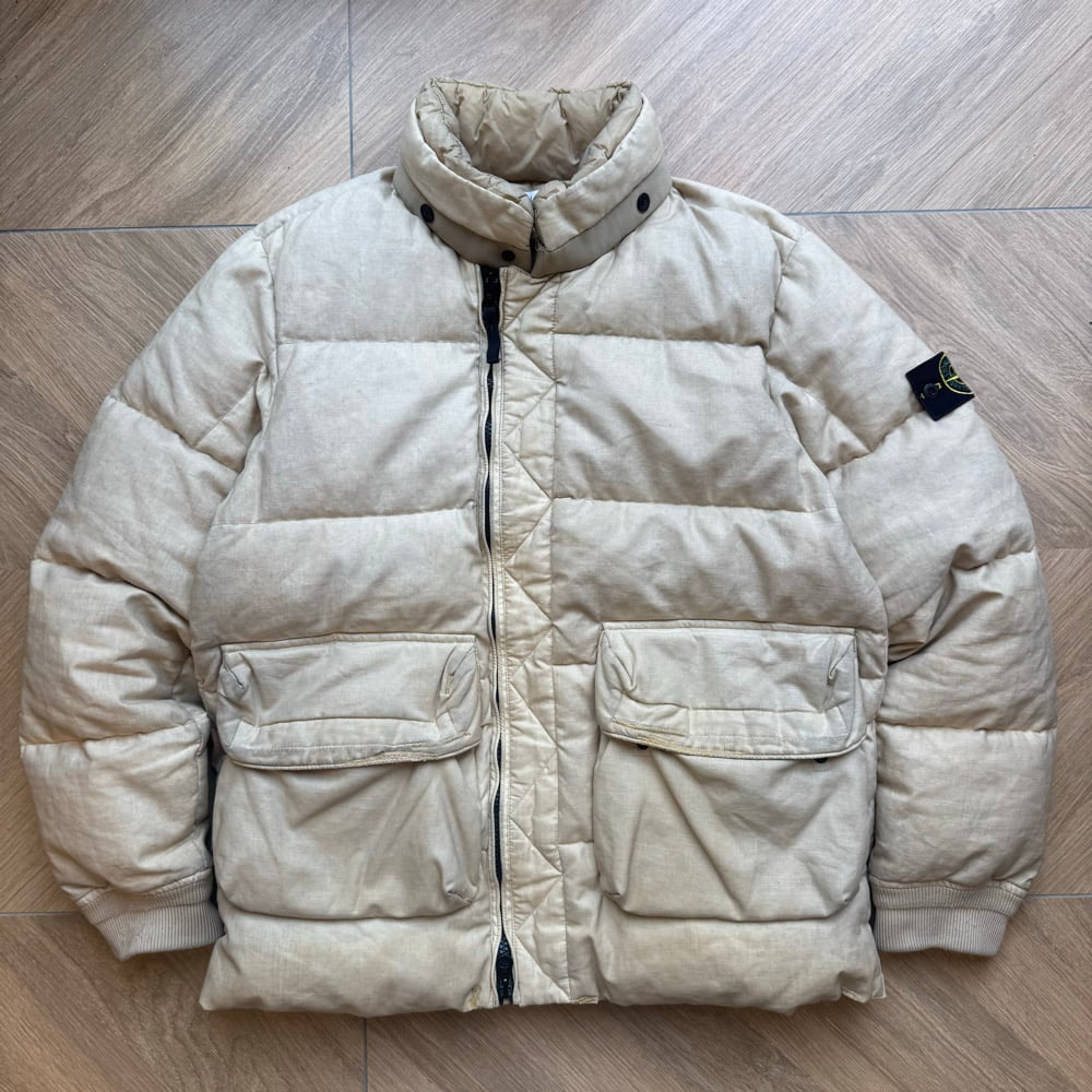 Image of AW 2019 Stone Island Lino Resinato Down-TC Jacket, Size Larg