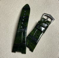 Image 2 of Antique Moss Green Alligator Nautilus Watch Strap