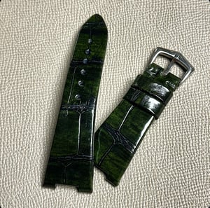 Image of Antique Moss Green Alligator Nautilus Watch Strap