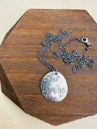 Image 4 of just breathe sterling silver pendant necklace