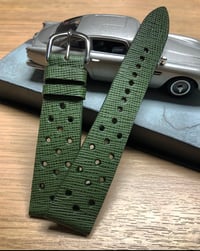 Image 2 of Green hatch grain Rally watch strap