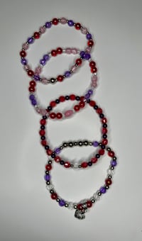 Image 6 of Pink & Purple Heart Tumbler Charm Bracelet | Valentines Cup Accessory