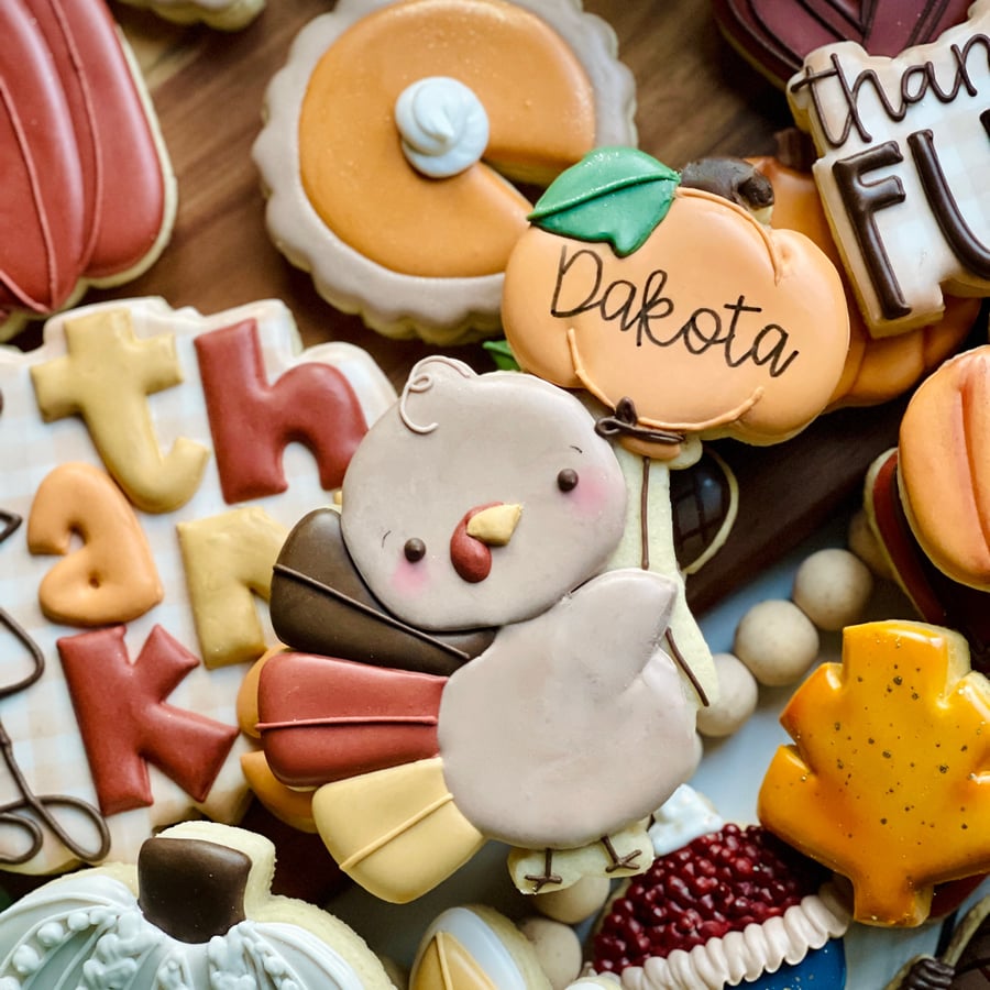 Image of Turkey & Pumpkin Balloon Cookie 