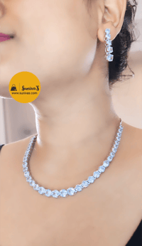 Image 2 of Andrea Classy AD Necklace Set with Earrings