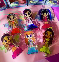 Image 1 of katseye 'winxeye' moveable wing keychains.