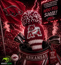 Image 3 of University of Arkansas custom Golf Club Cover Razorbacks  hand knit logo College football -c92822cb