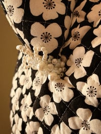 Image 7 of Haute Couture: Hand Beaded Quilted White Floral Cat Hat