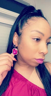 Image 1 of Pink Stone earrings 