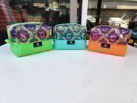 Image 1 of Rainbow skulls clear boxy pouch
