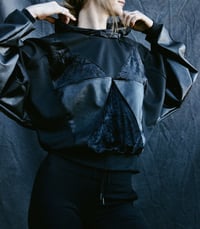 Image 1 of RAYA hoodie, black on black 