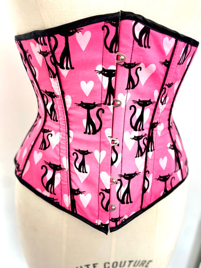 Image of PINK KITTIES UNDERBUST CORSET