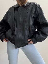 Image 2 of Vintage oversized leather jacket // XL