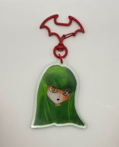 Image of Green Haired Witch Acrylic Keychain 