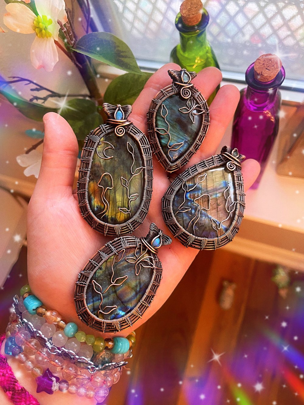 Labradorite Butterfly Pendant