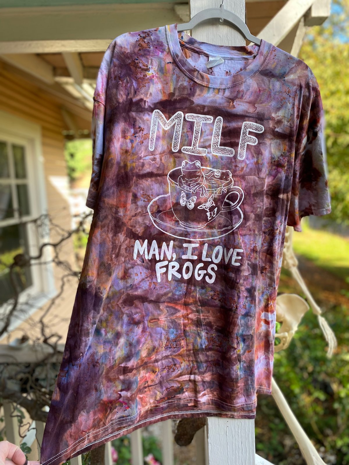 Image of 2XL MILF Man I Love Frogs Rain Tie Dye Shirt 1