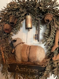 Image 4 of #3... Olde Antiques ~ Sheep~ Wreath~  18x 18 