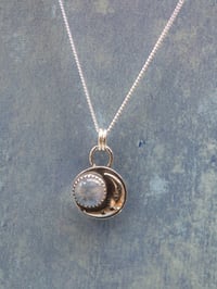 Image 12 of Maiden Moon Pendants - Handmade Sterling Silver Moon Pendants Set With Rainbow Moonstone