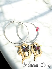 Image 6 of Detroit D Butterfly Hoops Earrings