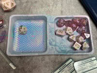 Image 3 of Pink and Blue Dragon Scale Dice Tray with Sections