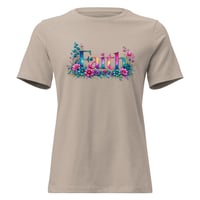 Image 6 of Faith Floral Inspirational Women's Relaxed Fit Tee Shirt  