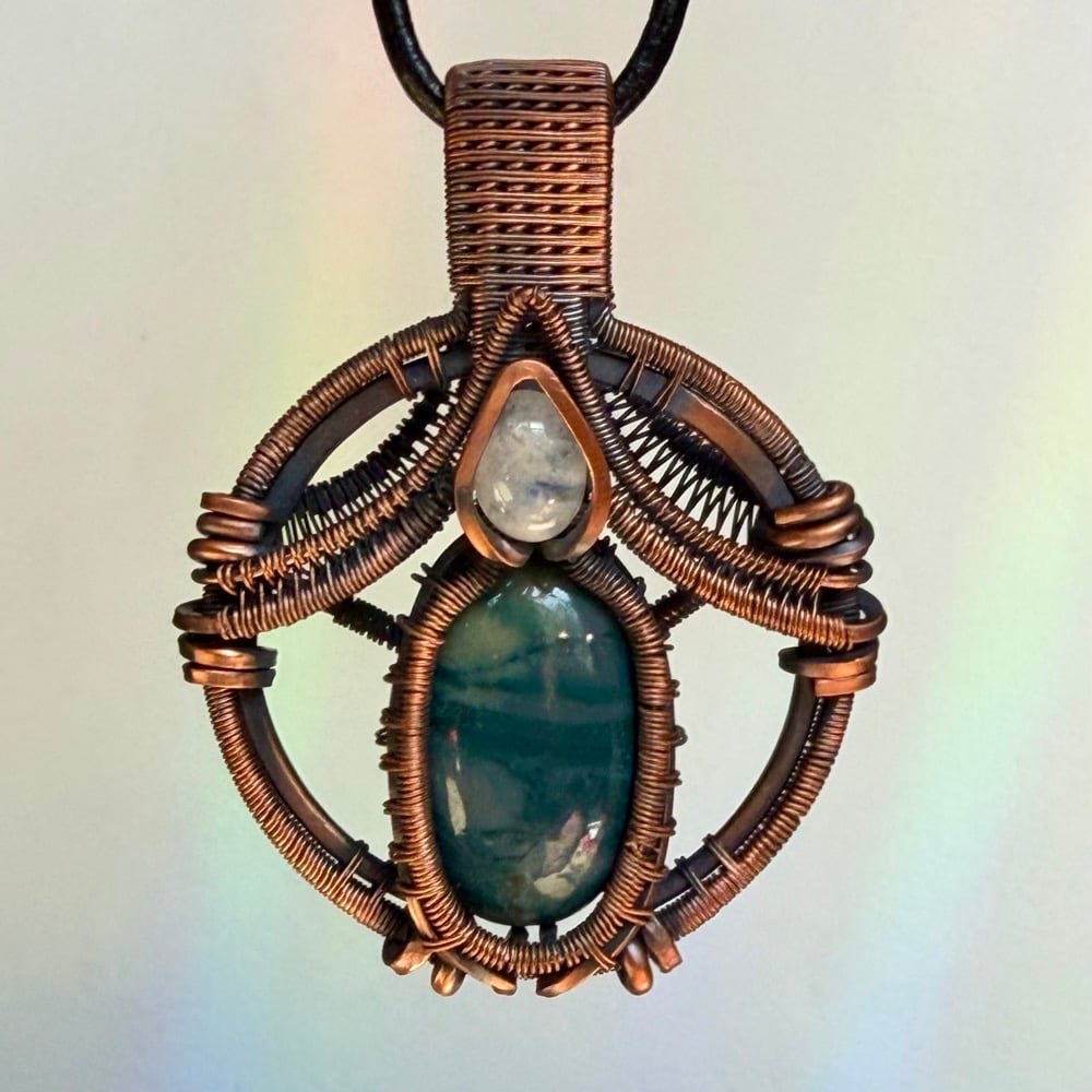 Image of Fancy Jasper & Moonstone Pendant