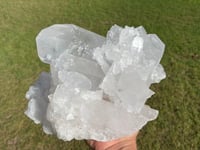 Image 3 of Large Clear Quartz Points Cluster Statement Piece #2260