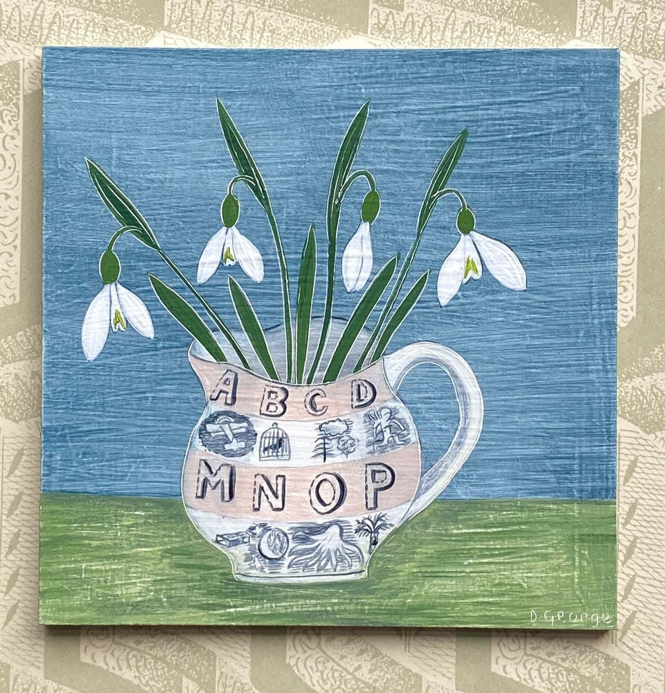 Image of Alphabet jug and Snowdrops 